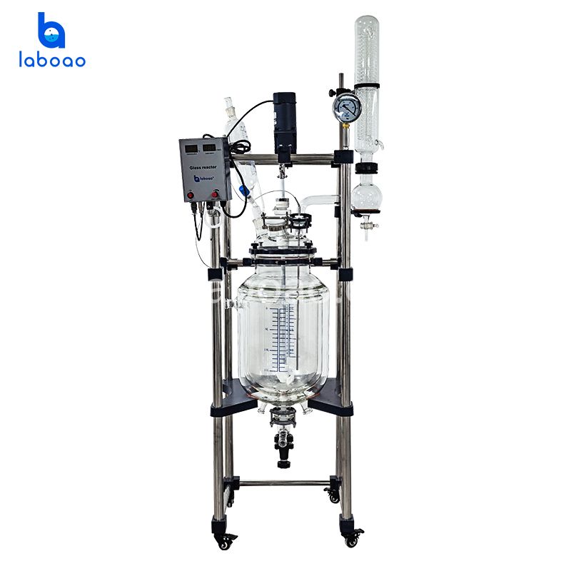 Reactor de vidrio con camisa de tres capas 10-100L