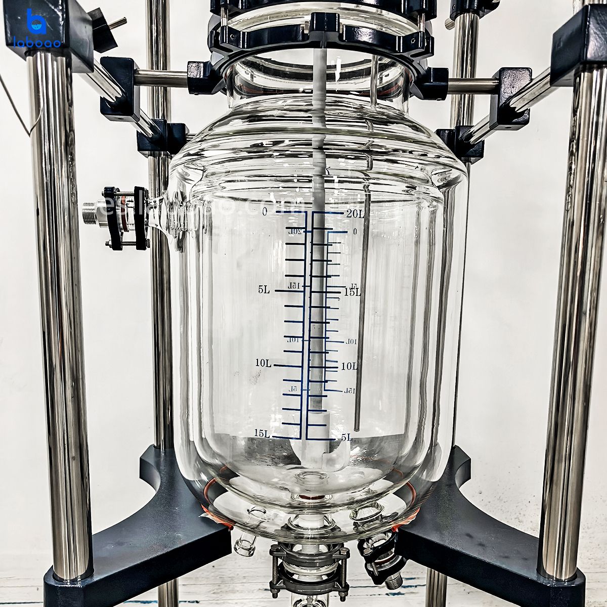 Reactor de vidrio con camisa de tres capas 10-100L