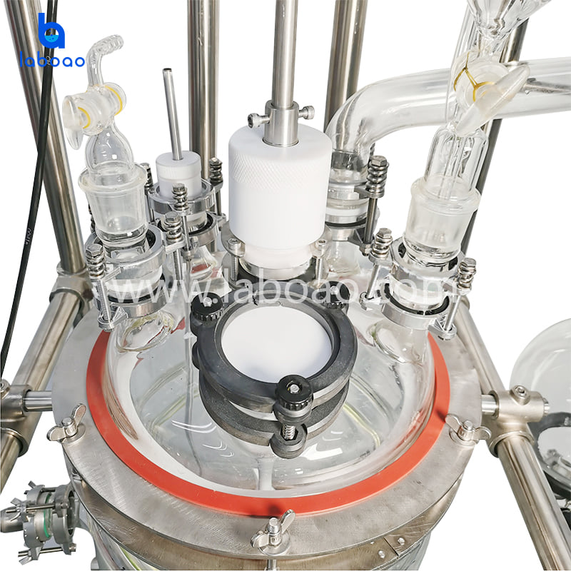 Reactor de vidrio con camisa de tres capas 10-100L