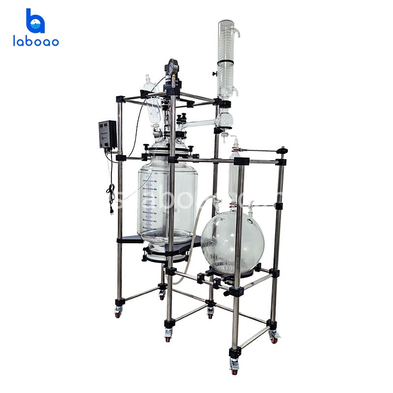 Reactor de vidrio revestido con filtro de cristalización 100L