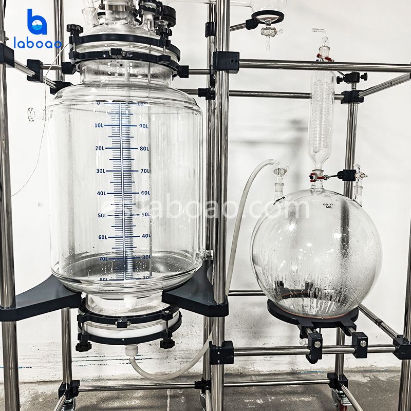 Reactor de vidrio revestido con filtro de cristalización 100L