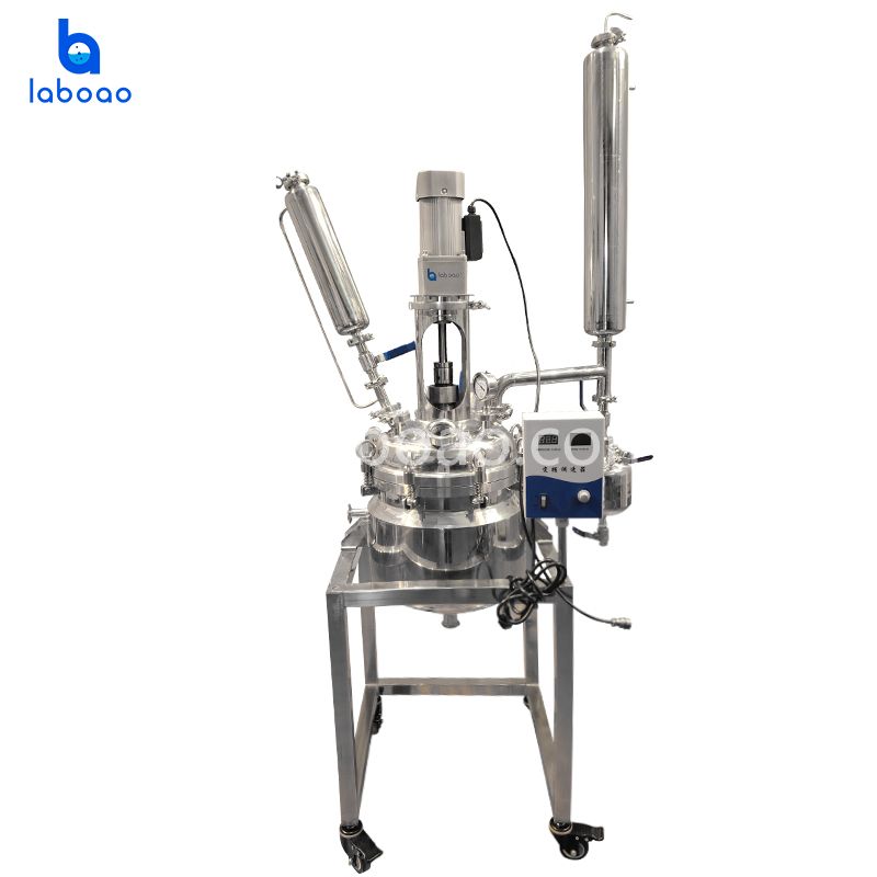 Reactor químico de acero inoxidable con camisa de 10 litros