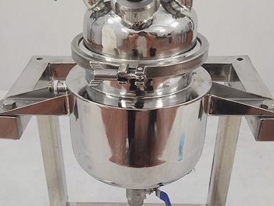 Reactor de acero inoxidable con camisa pequeña de 2 litros detalle - Cuerpo de hervidor de acero inoxidable, anticorrosión, resistencia a altas temperaturas, resistencia a alta presión.