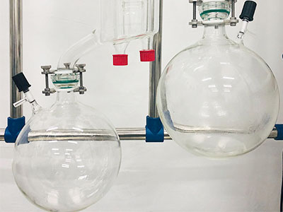 Destilación molecular del evaporador de película limpia de trayectoria corta de la serie B detalle - Frasco recolector de vidrio de alto borosilicato, resistente a la corrosión.